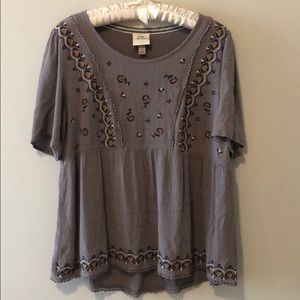 Dusty purple peplum top